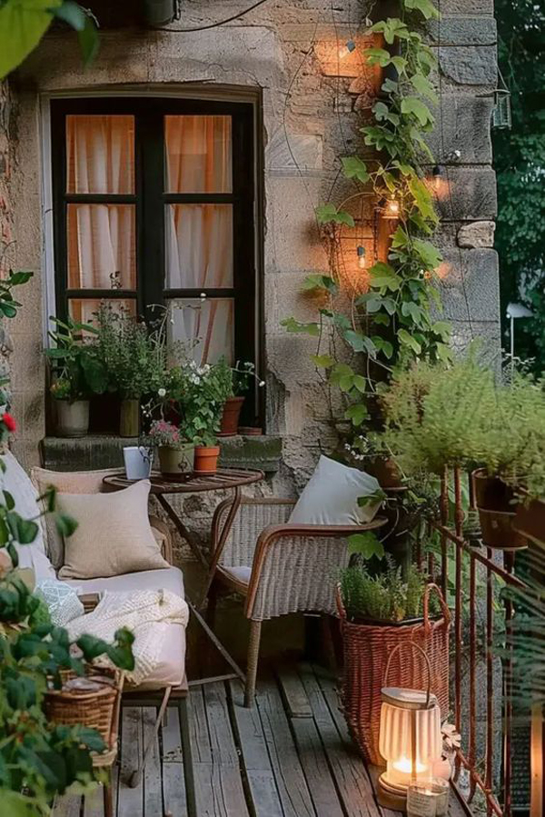 nature inspired balcony hideaway for fall