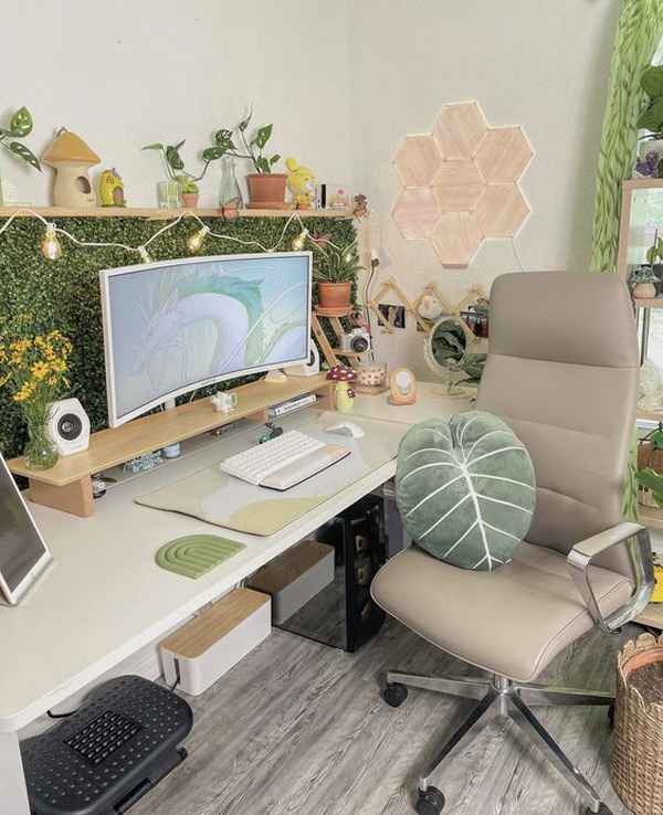 nature inspired girl gaming room ideas