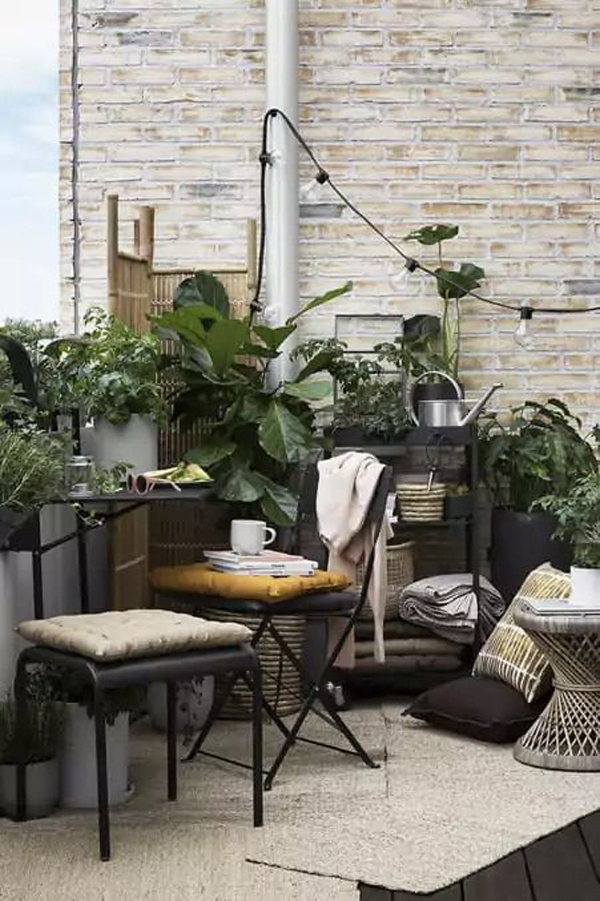 scandinavian urban style balcony