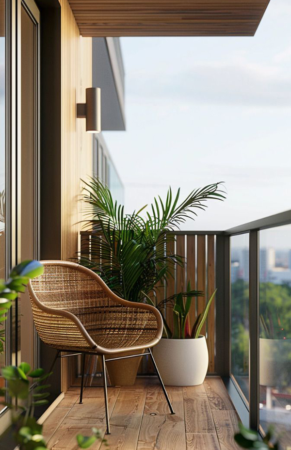 small modern nordic balcony design