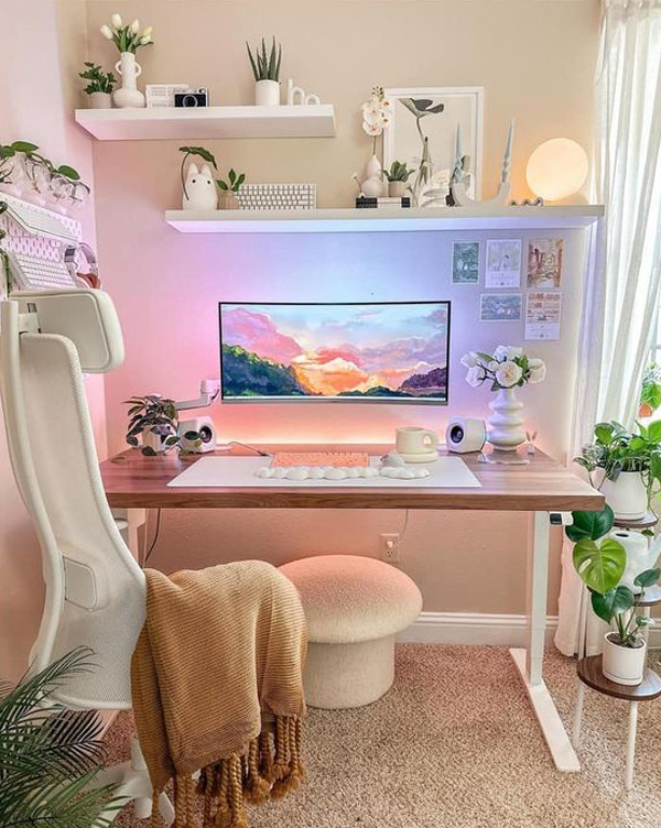 sunset style gamer girl setup ideas