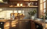 stylish wood kitchen design for smal space