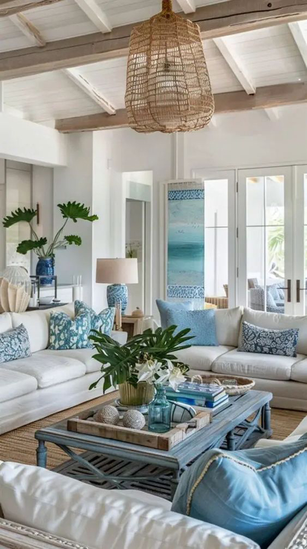 22 Soothing Coastal Living Room Ideas You’ll Love | HomeMydesign