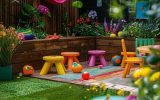 colorful small garden play areas