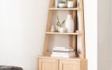 oak corner shelf for living room