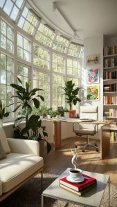 20 Elegant Sunroom Office Ideas To Make Relaxing | HomeMydesign