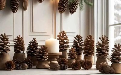 diy christmas pinecones kitchen decor