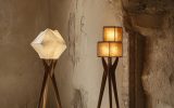 aesthetic standing lamp with wabi sabi decor