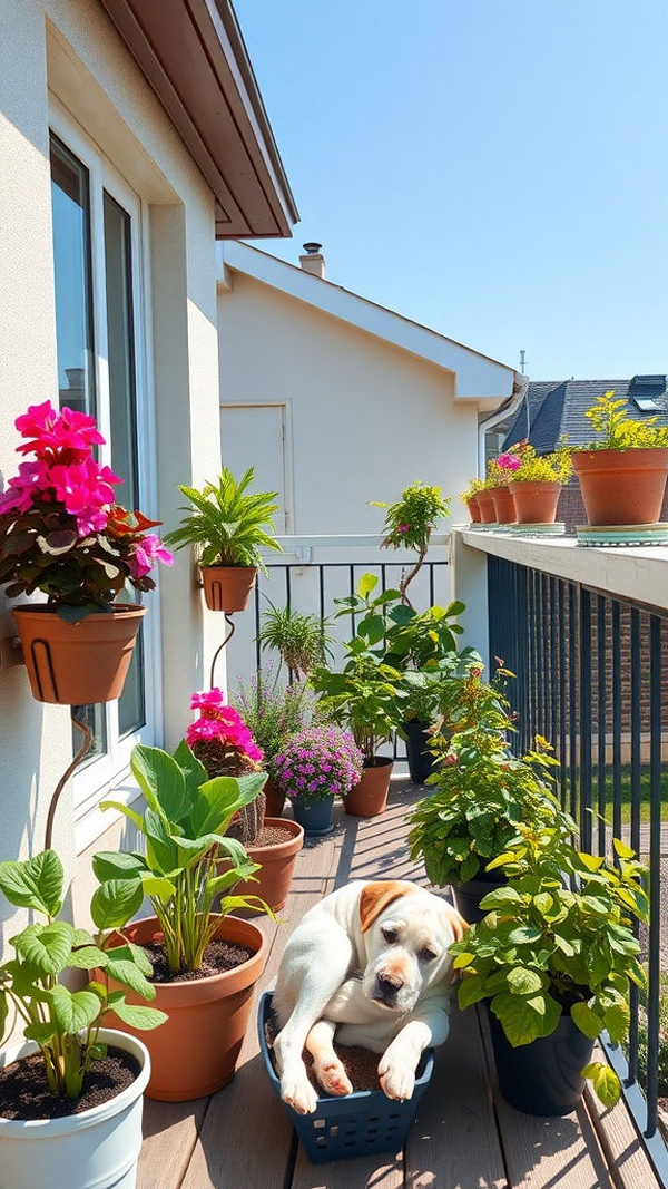 beautiful dog playground in balcony beautiful dog playground in balcony