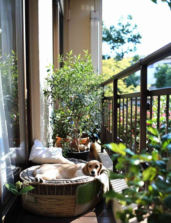 dog balcony paradise with plants dog balcony paradise with plants