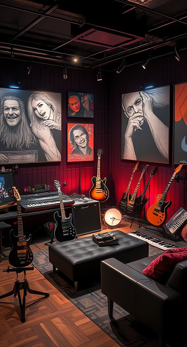 aesthetic men living room with music decor aesthetic men living room with music decor