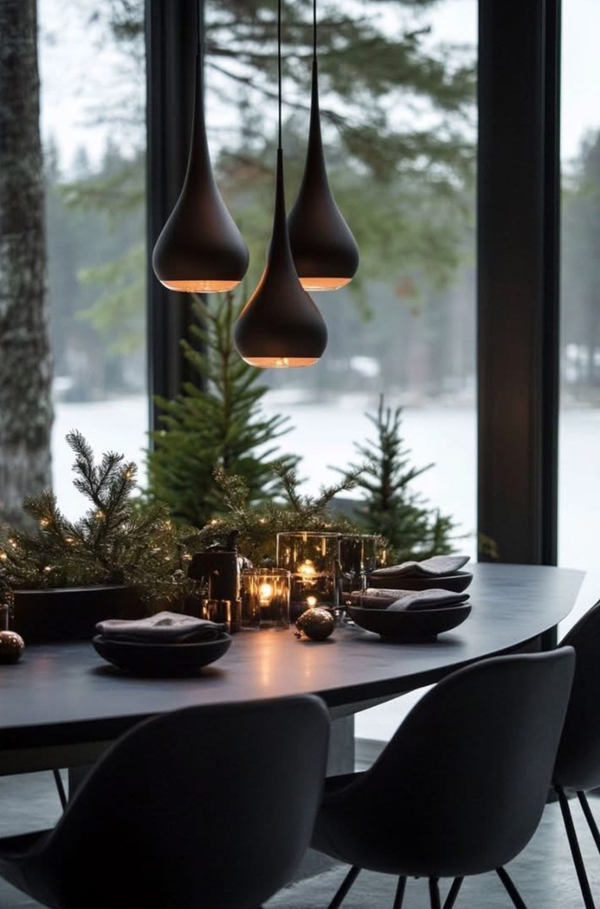 indoor outdoor christmas dining room with black accents indoor outdoor christmas dining room with black accents
