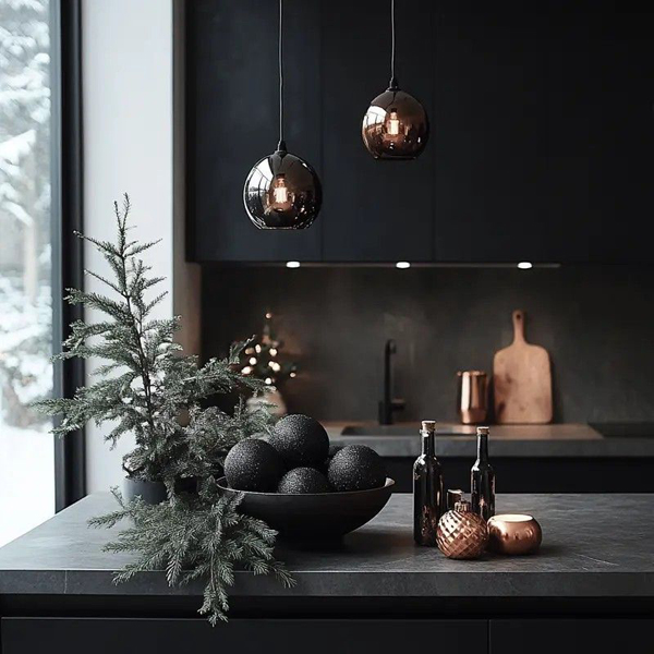 modern black christmas kitchen design modern black christmas kitchen design