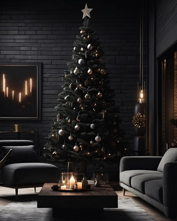 modern black christmas living space modern black christmas living space