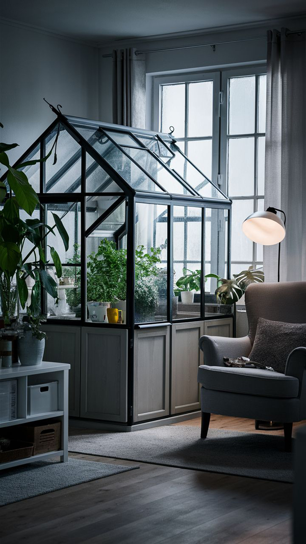 aesthetic living room with indoor greenhouse aesthetic living room with indoor greenhouse