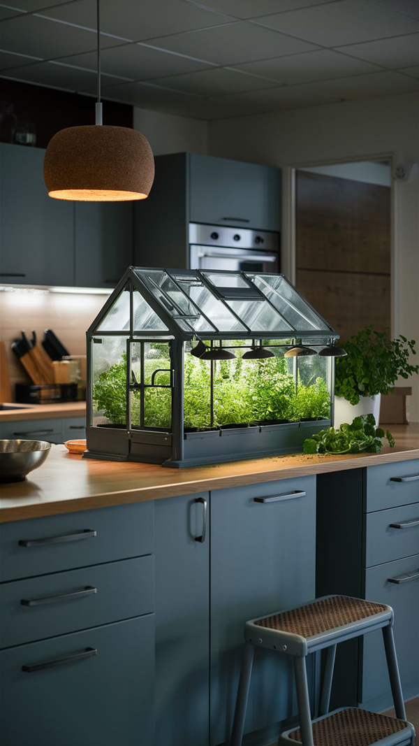 tiny indoor greenhouse in the kitchen tiny indoor greenhouse in the kitchen