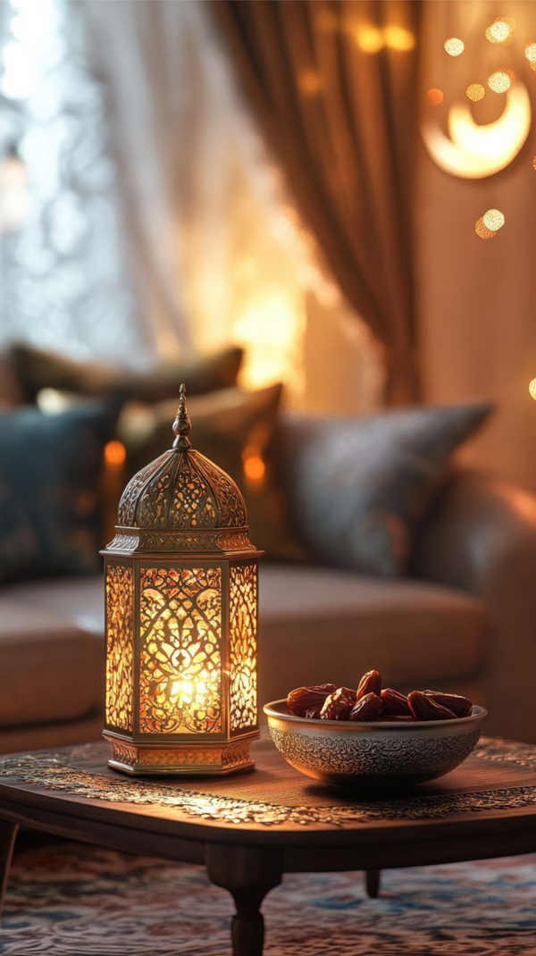 aesthetic ramadan living space with lantern light aesthetic ramadan living space with lantern light