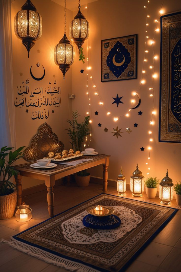 easy diy ramadan table decor with string light easy diy ramadan table decor with string light