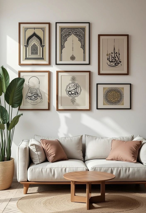 minimalist ramadan living room with gallery wall minimalist ramadan living room with gallery wall