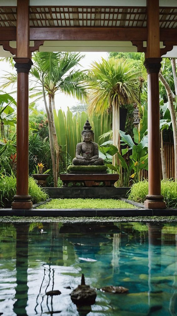 tropical bali interior garden with ponds tropical bali interior garden with ponds