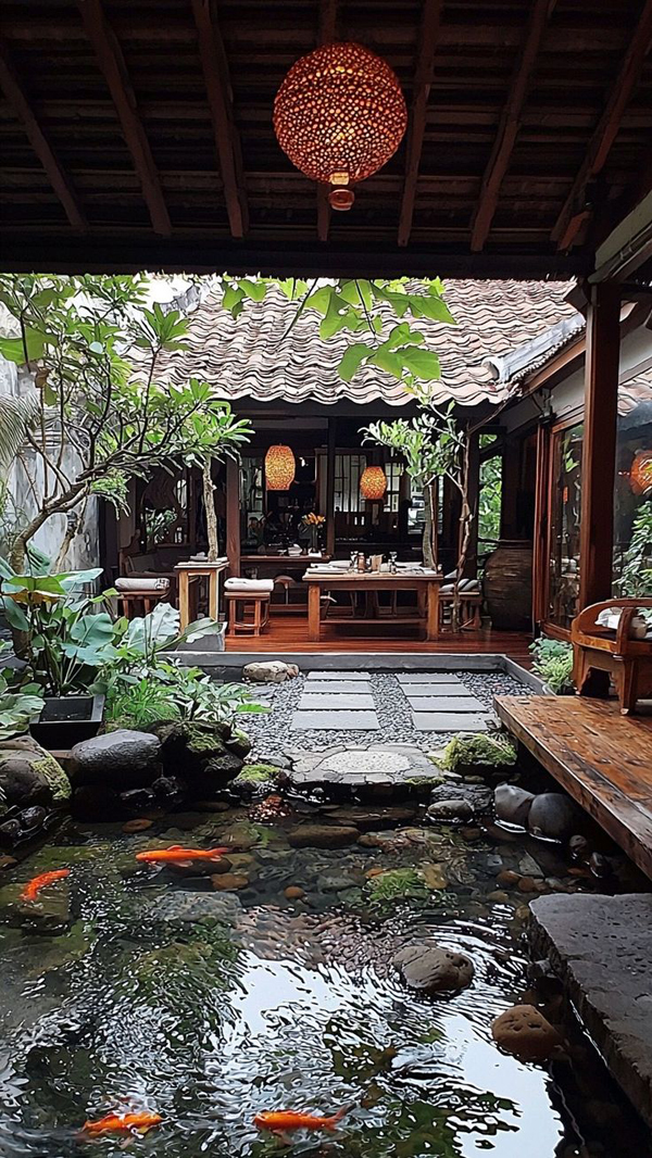 tropical balinese indoor pond tropical balinese indoor pond