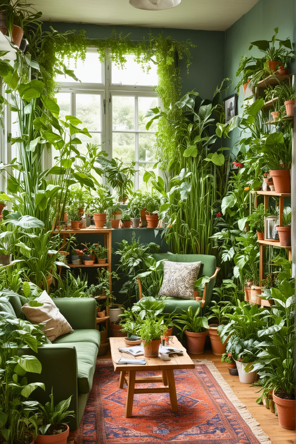 Easy Ways To Create Indoor Jungle Living Room | HomeMydesign